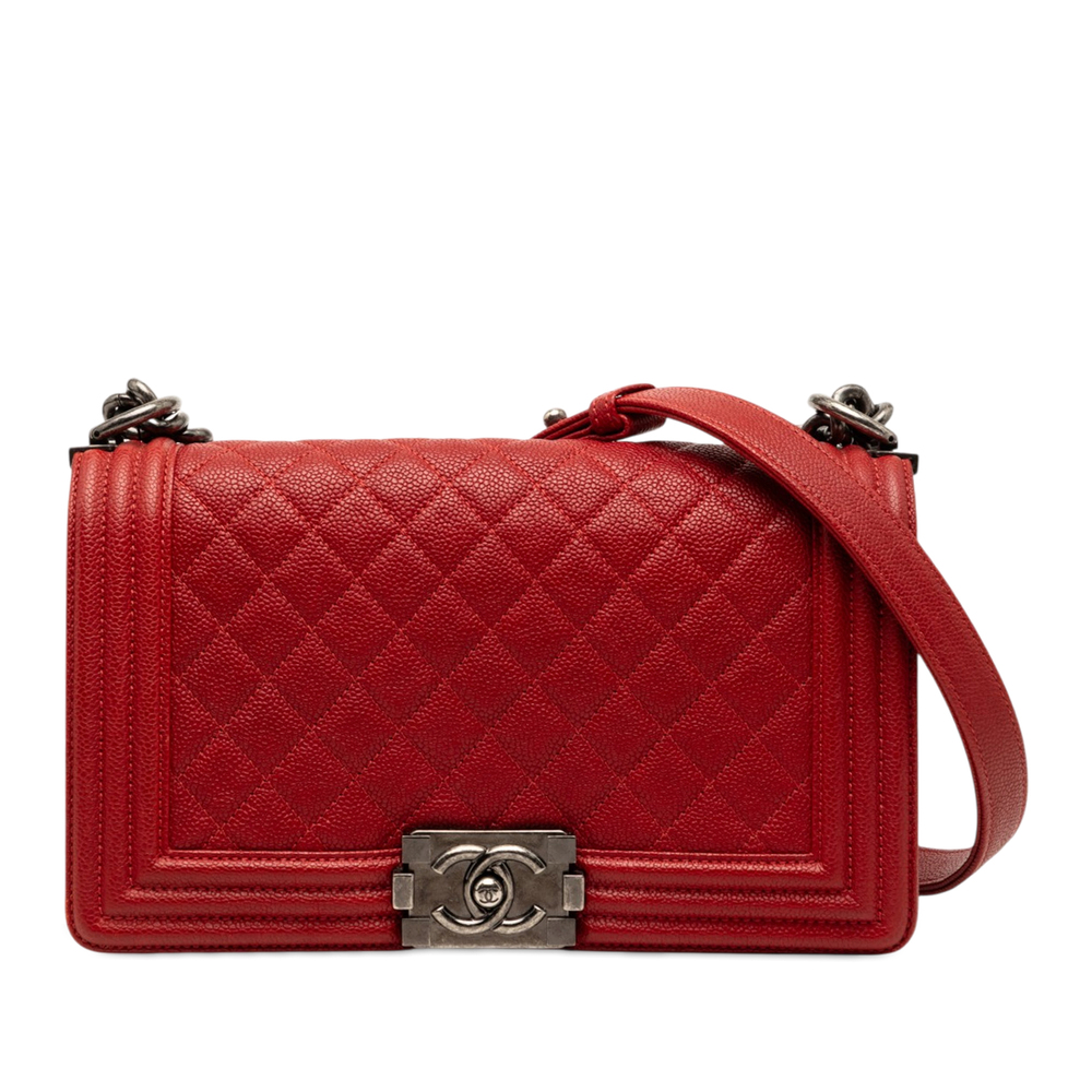 Pre-Loved Chanel Old Medium Quilted Caviar Boy Flap